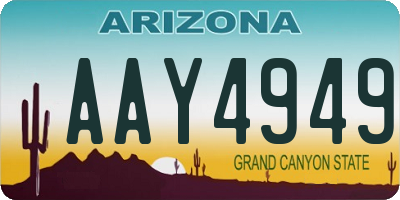 AZ license plate AAY4949