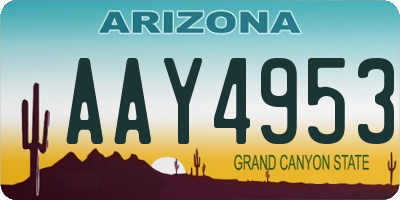 AZ license plate AAY4953