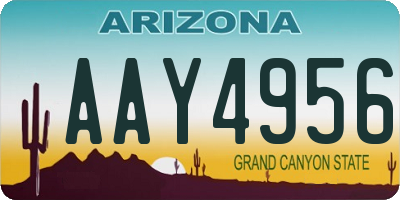 AZ license plate AAY4956