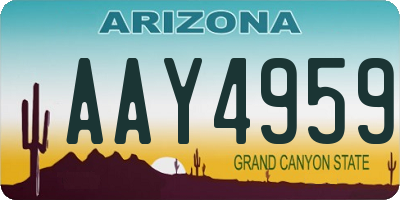 AZ license plate AAY4959