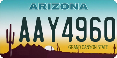 AZ license plate AAY4960