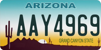 AZ license plate AAY4969