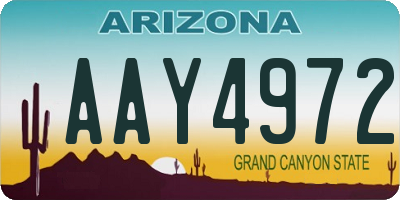 AZ license plate AAY4972