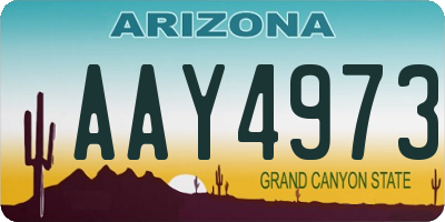AZ license plate AAY4973