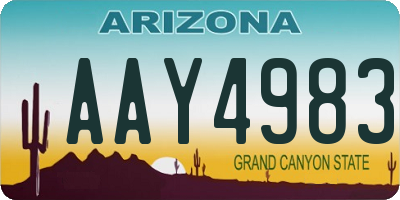 AZ license plate AAY4983