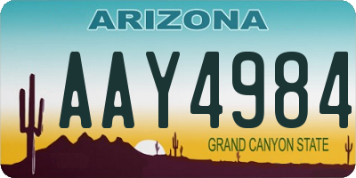 AZ license plate AAY4984