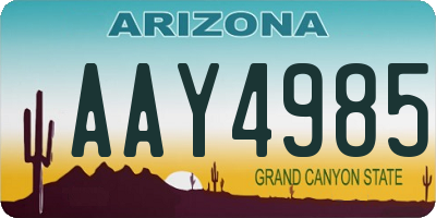AZ license plate AAY4985