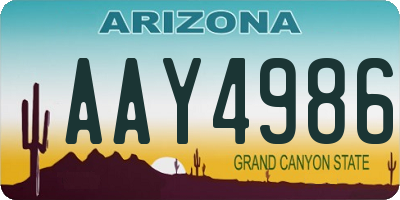 AZ license plate AAY4986