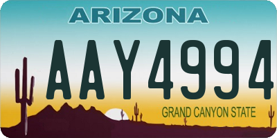AZ license plate AAY4994