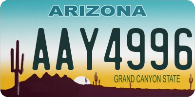 AZ license plate AAY4996