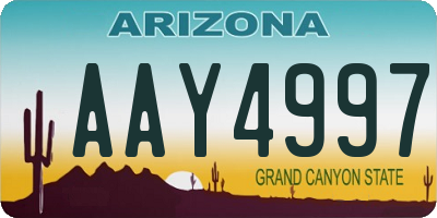 AZ license plate AAY4997