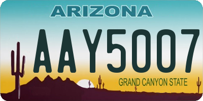 AZ license plate AAY5007