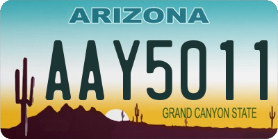 AZ license plate AAY5011