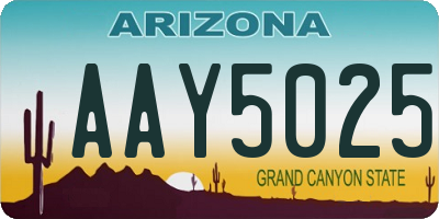 AZ license plate AAY5025