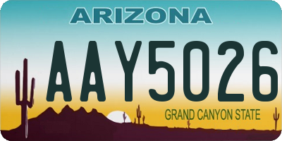 AZ license plate AAY5026
