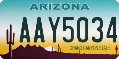 AZ license plate AAY5034