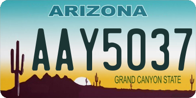AZ license plate AAY5037
