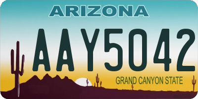 AZ license plate AAY5042