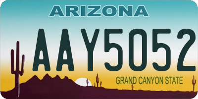 AZ license plate AAY5052