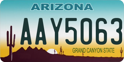AZ license plate AAY5063