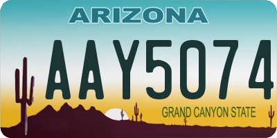 AZ license plate AAY5074