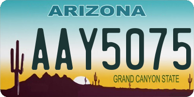 AZ license plate AAY5075