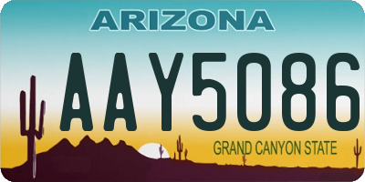 AZ license plate AAY5086