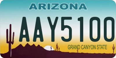 AZ license plate AAY5100