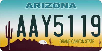 AZ license plate AAY5119