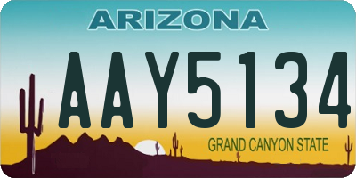 AZ license plate AAY5134