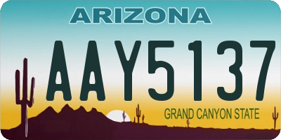 AZ license plate AAY5137