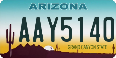 AZ license plate AAY5140