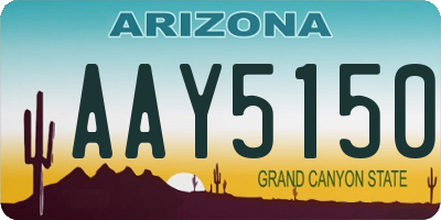 AZ license plate AAY5150