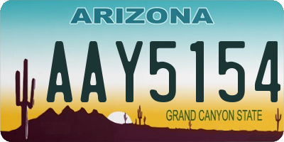AZ license plate AAY5154