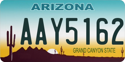 AZ license plate AAY5162