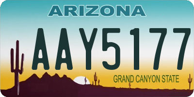 AZ license plate AAY5177