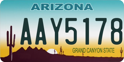 AZ license plate AAY5178