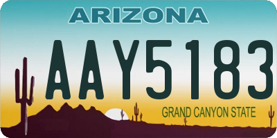 AZ license plate AAY5183