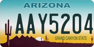 AZ license plate AAY5204
