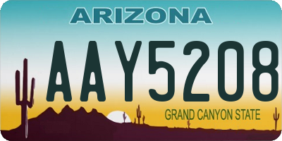 AZ license plate AAY5208