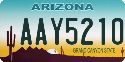 AZ license plate AAY5210