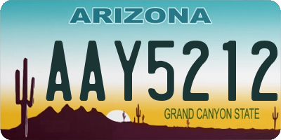 AZ license plate AAY5212