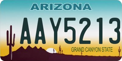 AZ license plate AAY5213