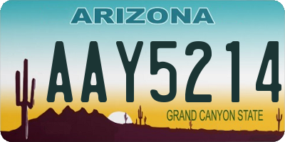 AZ license plate AAY5214