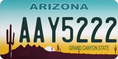 AZ license plate AAY5222