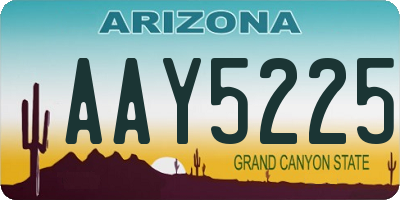 AZ license plate AAY5225
