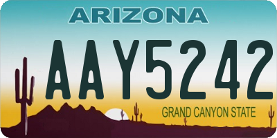 AZ license plate AAY5242