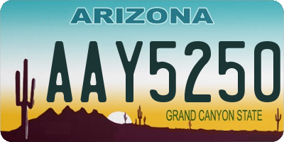 AZ license plate AAY5250