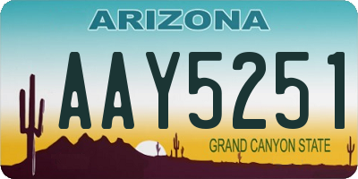 AZ license plate AAY5251
