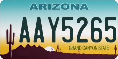 AZ license plate AAY5265